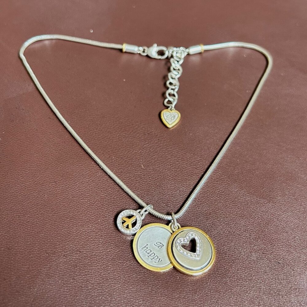 Brighton retired B Happy Triple Pendant Necklace